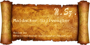 Maldacker Szilveszter névjegykártya